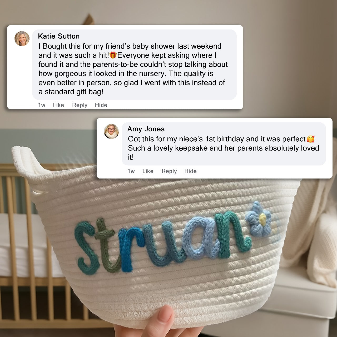 Baby Name Basket Keepsake Gift