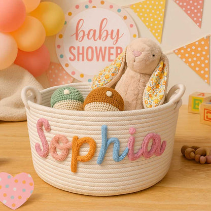 Baby Shower Gift Basket with Baby’s Name