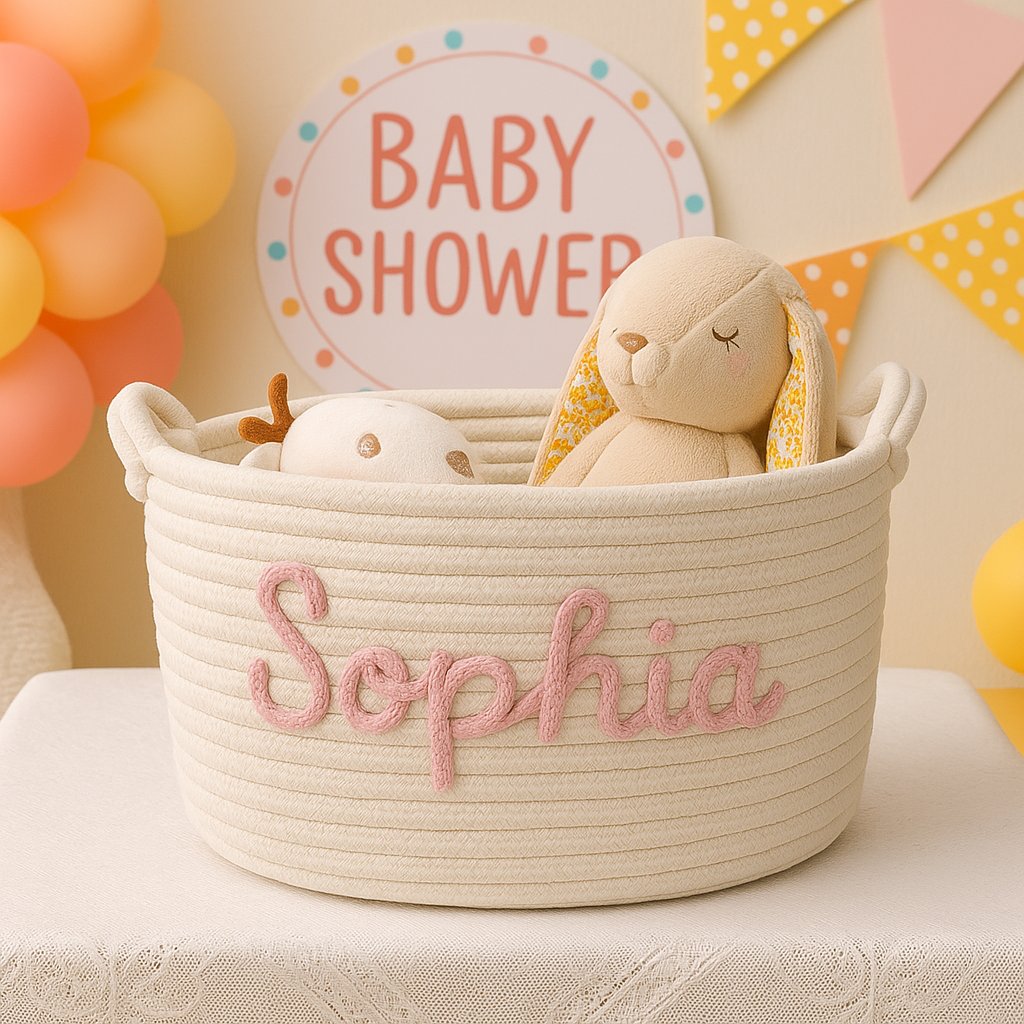 Baby Shower Gift Basket with Baby’s Name