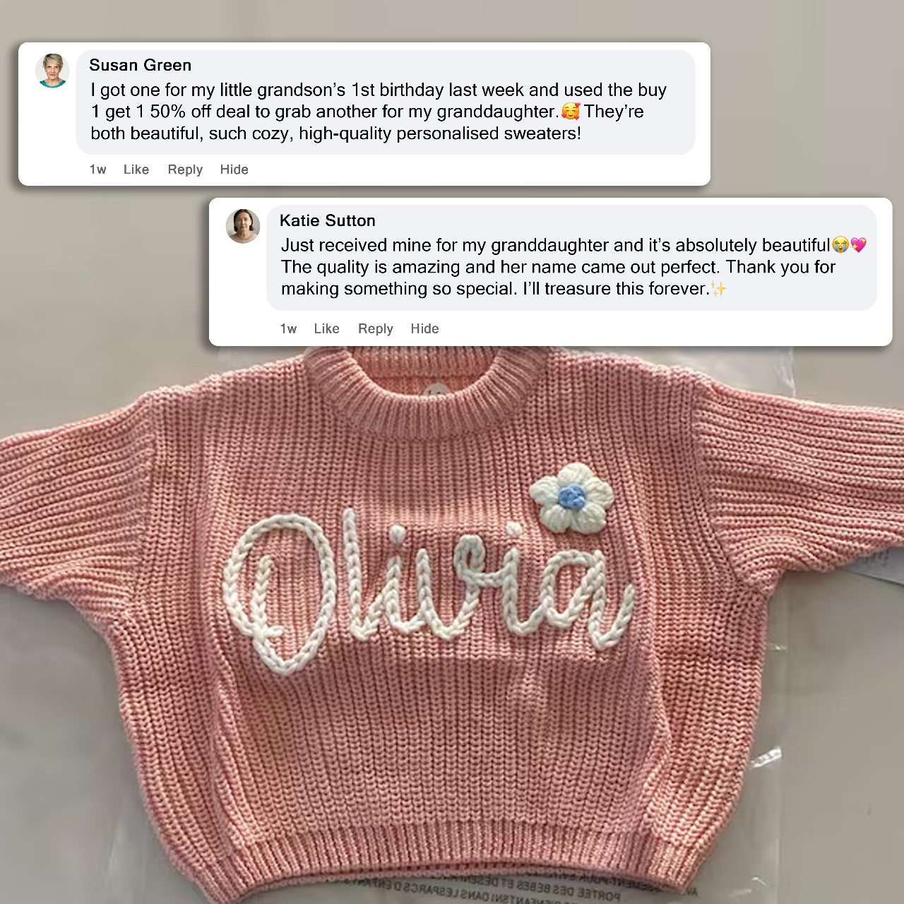 Custom Baby Name Jumper Gift from Grandparents